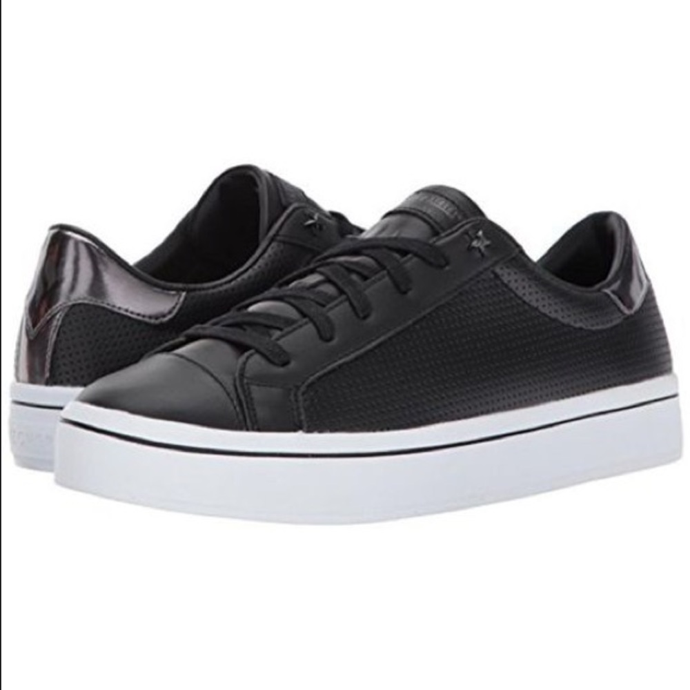 Skechers Street Hi-Lite Black Leather Sneaker Sz 8